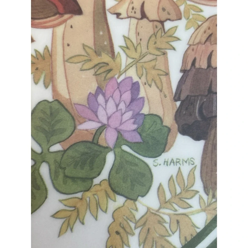 Vintage 70s MCM Mushroom Placemats Set 12 Green Reversible Retro Cottagecore